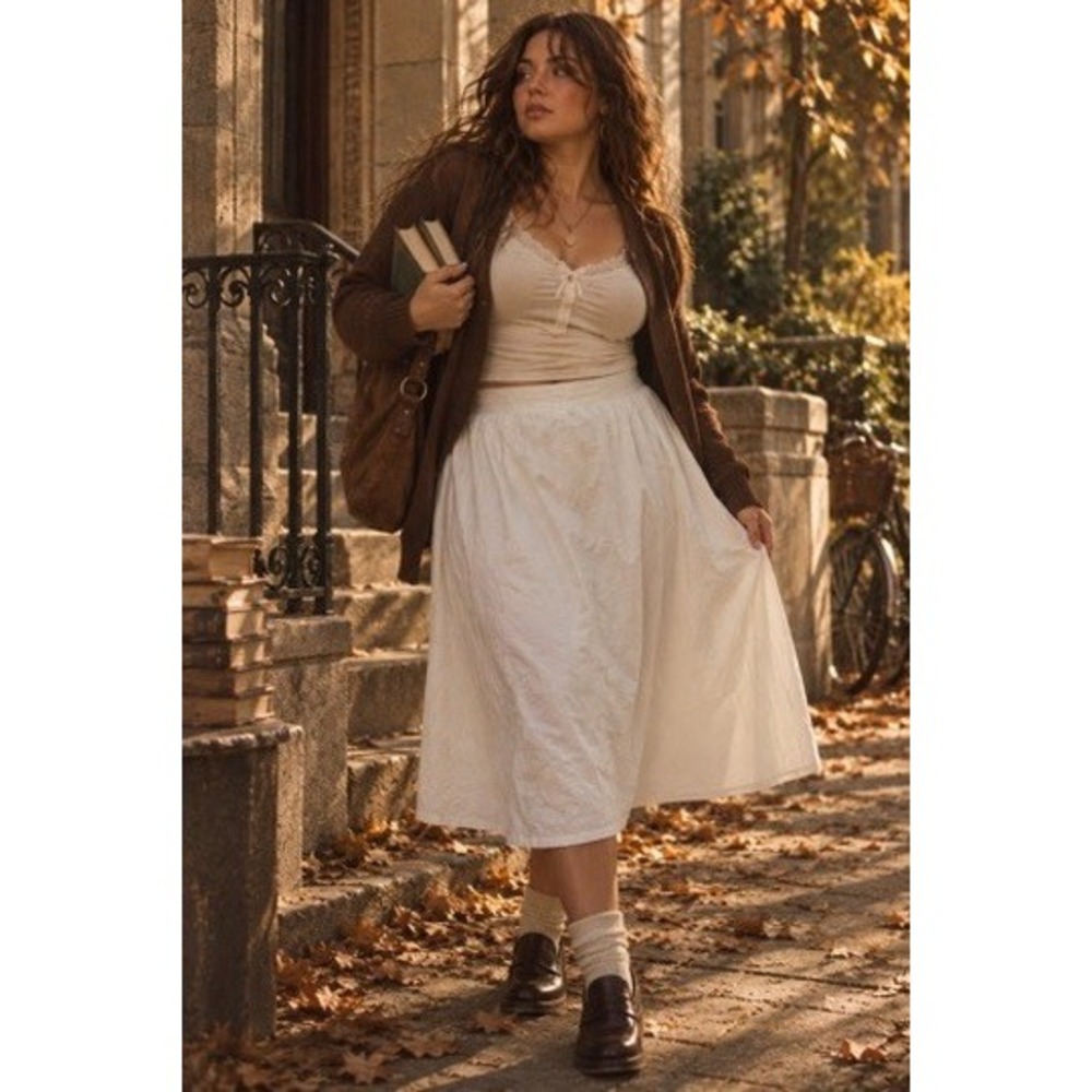 Torrid Belle Isle White Tiered Maxi Skirt Cloud Dancer Plus Size 3X 22-24 NWT